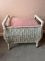 Repose-pieds en osier avec coussin rose, Enlèvement, Utilisé, Rose, Rectangulaire