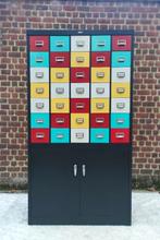 ! Meuble de métier belge vintage en métal , pièce unique !, Maison & Meubles, Enlèvement, Métal