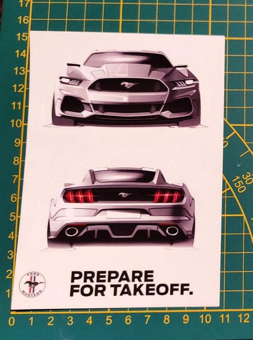 Sticker Ford Mustang 'Prepare for takeoff', Collections, Autocollants, Enlèvement ou Envoi