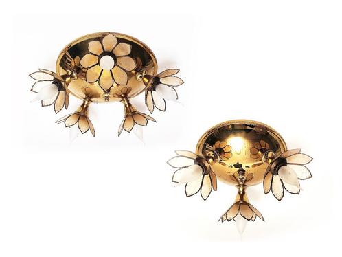 plafonlampen Boulanger "Lotus", Antiek en Kunst, Antiek | Verlichting, Ophalen of Verzenden