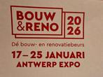 2 Tickets Bouw & Renovatiebeurs 17-25/01/2026 Antwerpen, Tickets en Kaartjes, Twee personen, Overige soorten, Overige typen