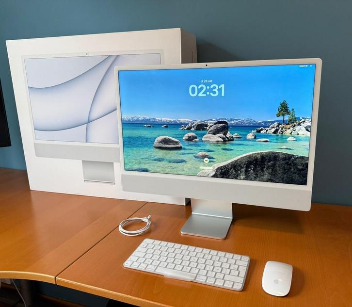 iMac 24 inch M1 2021 Silver, Computers en Software, Apple Desktops, Zo goed als nieuw, iMac, SSD, 3 tot 4 Ghz, 8 GB, Ophalen