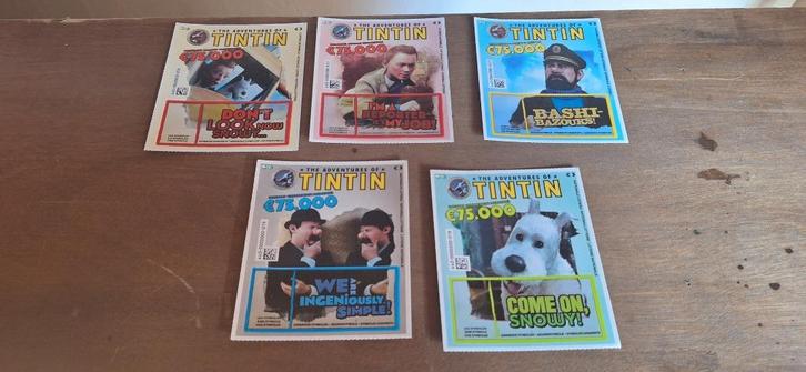 Kraskaarten van Kuifje van de nationale loterij, Verzamelen, Stripfiguren, Nieuw, Plaatje, Poster of Sticker, Kuifje, Ophalen