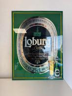Loburg bier oud reclamebord, Verzamelen, Ophalen of Verzenden, Gebruikt, Reclamebord, Plaat of Schild, Overige merken