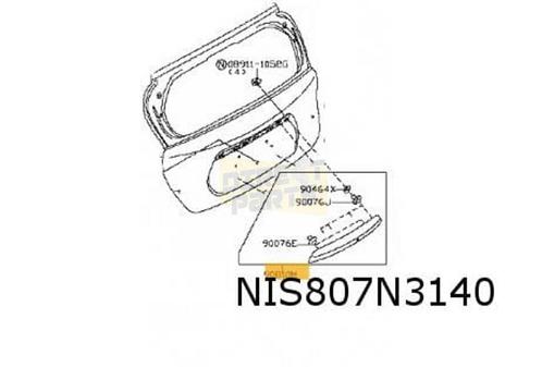 Nissan Note greep achterklep (te spuiten) (E12) (8/13-5/17), Auto-onderdelen, Carrosserie, Achterklep, Nissan, Achter, Nieuw, Ophalen of Verzenden