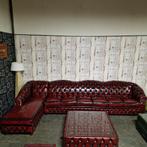 Acme Classic Chesterfield Bank 7-zits– Antiek Rood, Leer, Antiek en Kunst, Ophalen