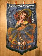 Handgeschilderde vlag Kortrijk 1950 (carnaval), Divers, Comme neuf, Enlèvement ou Envoi