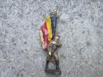 ELASTOLIN Belgische soldaat lopend met vlag en standaard TOP, Verzamelen, Ophalen of Verzenden