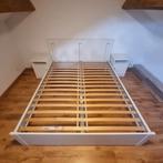 Lit 160x200 + 2 tables de nuit (blanc), Ophalen, Zo goed als nieuw, Wit