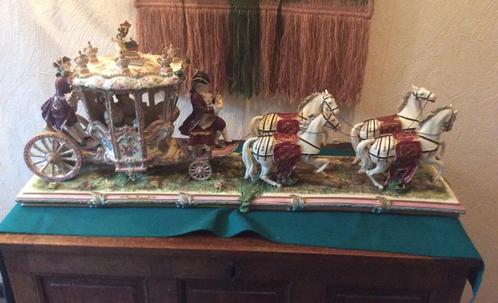 Duitse Saksische porseleinen koets' Volkstedt ', Antiek en Kunst, Curiosa en Brocante, Ophalen