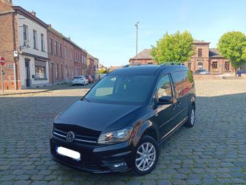 Vw Caddy 2.0 TDI 150 Ch 2016 Euro 6b Boite Auto DSG 7 Place, Autos, Cuir, Cruise Control, Noir, 5 portes