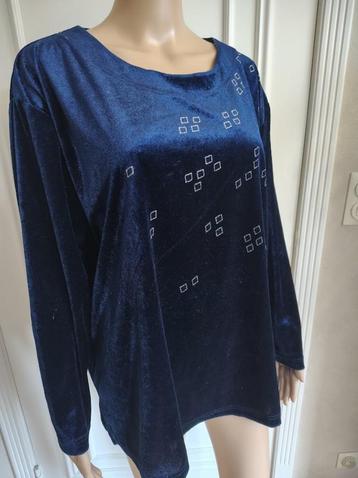 blauwe fluwelen blouse   beschikbaar voor biedingen