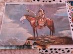 Indiaan met paard puzzel schilderij, Huis en Inrichting, Woonaccessoires | Schilderijen, Tekeningen en Foto's, Schilderij, Ophalen