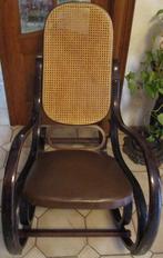 oude schommelstoel, Ophalen, Gebruikt, Riet of Rotan, Bruin