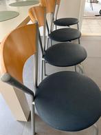 4 keukenstoelen, Huis en Inrichting, Stoelen, Ophalen, Gebruikt, Blauw, Vier