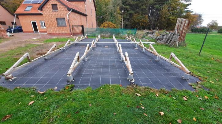 constructie tijdelijk zonnepanelen + rails, haken, fundering, Doe-het-zelf en Bouw, Overige Doe-Het-Zelf en Bouw, Gebruikt, Ophalen