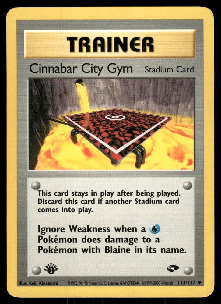 Cinnabar City Gym 113/132 - Gym Challenge (1st edition), Hobby en Vrije tijd, Verzamelkaartspellen | Pokémon, Gebruikt, Verzenden