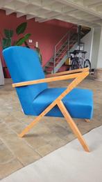 Fauteuil bleu royal - Retrostar - Sternzeit Design, Huis en Inrichting, Fauteuils, Ophalen, Hout, Minder dan 75 cm, Zo goed als nieuw