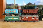 ROCO, PIKO, FLEISCHMANN LOT DE 4 WAGONS DIVERS HO, Verzenden, Gebruikt, Fleischmann