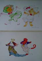 Katten in kostuums. Léonor Fini. 2 verbeterde gravures, Antiek en Kunst, Verzenden