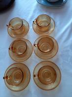 6 anciennes  tasses et sous-tasses en verre, Enlèvement ou Envoi