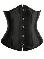 C15 maat 2XL zwart kunstleer onderbuste corset.............., Noir, Body ou Corset, Enlèvement ou Envoi