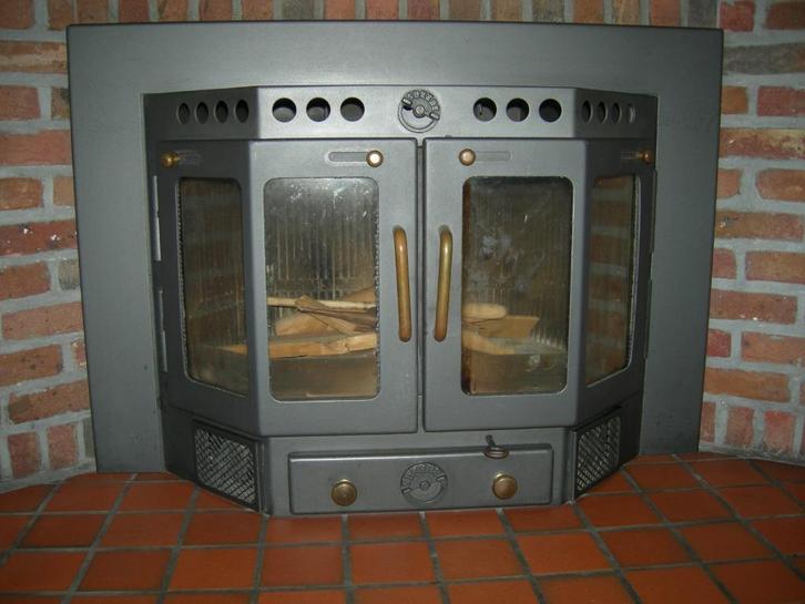 Inbouw houtkachel Barbas + 2 ventilatortjes, Huis en Inrichting, Kachels, Gebruikt, Inbouw, Houtkachel, Hout, Ophalen