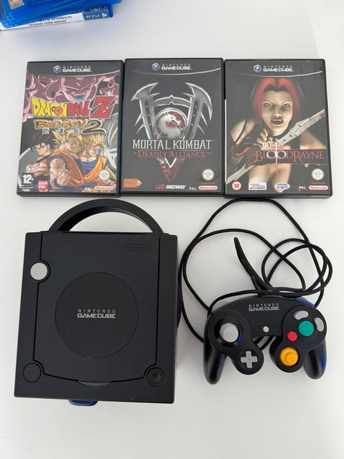 Gamecube + 3 games + officiële controller, Games en Spelcomputers, Spelcomputers | Nintendo GameCube, Zo goed als nieuw, Ophalen