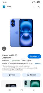 Iphone 16 128 gb, Telecommunicatie, Mobiele telefoons | Apple iPhone, Ophalen, Zo goed als nieuw, IPhone 16