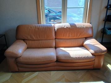 GRATIS: Lederen zetels (cognac), 75 à 100 cm, Enlèvement, Utilisé, Cuir