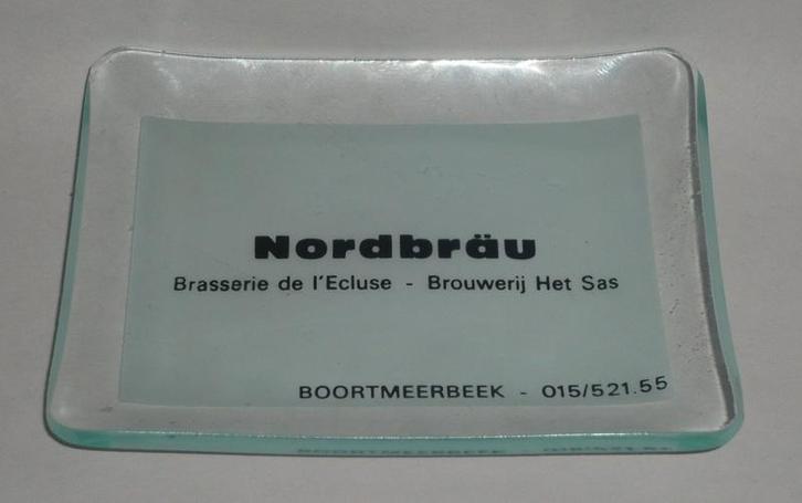 GLAZEN ASBAKJE NORDBRÄU BROUWERIJ HET SAS, BOORTMEERBEEK, Collections, Marques de bière, Comme neuf, Autres types, Autres marques