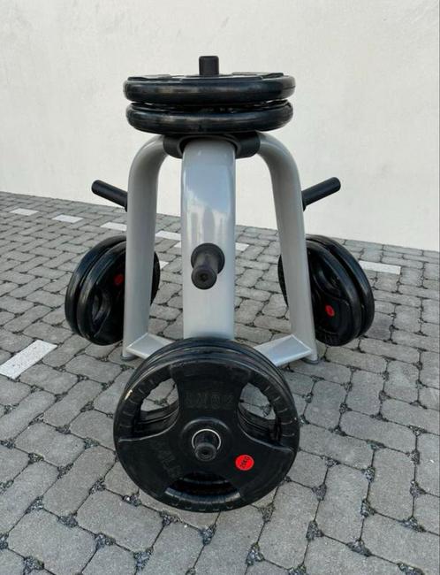 Technogym opberg rack | schijven rack inclusief 160 kg gewic, Sports & Fitness, Équipement de fitness, Comme neuf, Enlèvement ou Envoi