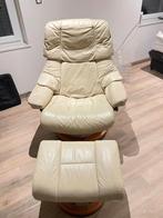 Stressless zetel met voetbank, Huis en Inrichting, Fauteuils, Ophalen, Zo goed als nieuw, Hout