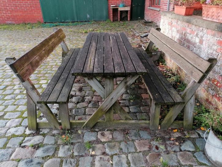 XL picknicktafel, Tuin en Terras, Picknicktafels, Gebruikt, Ophalen