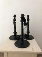 LAMPENVOET LAMP HOUT ZWART ANTIEKE BALUSTER NIEUW ELECTRO, Ophalen of Verzenden