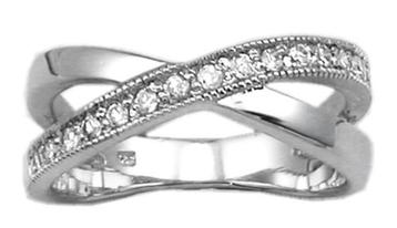 Ring gerhodineerd zilver 925 zirconium
