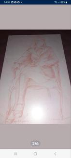 Tekening achter glas, Antiek en Kunst, Ophalen of Verzenden