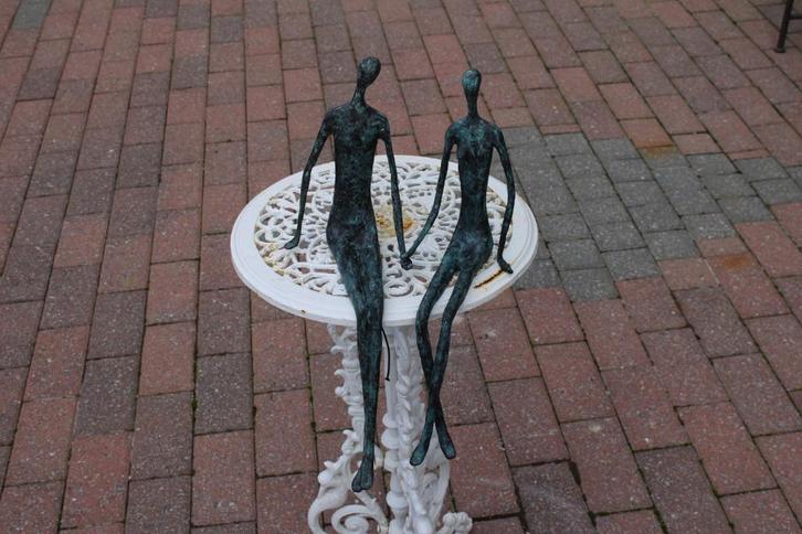 Beeld een paar moderne kunst in brons, maat L, Tuin en Terras, Tuinwanddecoratie, Nieuw, Ophalen