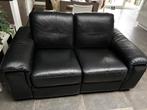 Zetel leer, zwart met relax, Trois personnes, 200 à 250 cm, Banc droit, Comme neuf