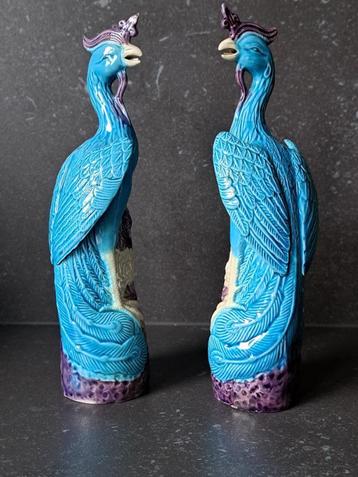 2 beeldjes van porselein - Paradijsvogels - Feniks (?) beschikbaar voor biedingen