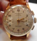 112) Agari or 18Kt chronographe Suisse mécanique vintage, ca, Handtassen en Accessoires, Horloges | Heren, Overige merken, Polshorloge