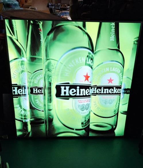 Gigant van een Heineken Bier reclame lichtbak🍺, Collections, Marques & Objets publicitaires, Utilisé, Table lumineuse ou lampe (néon)