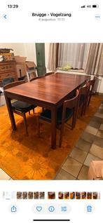 Vintage Tafel met 6 stoelen, Huis en Inrichting, Complete eetkamers, Ophalen, Gebruikt, 4 tot 6 stoelen
