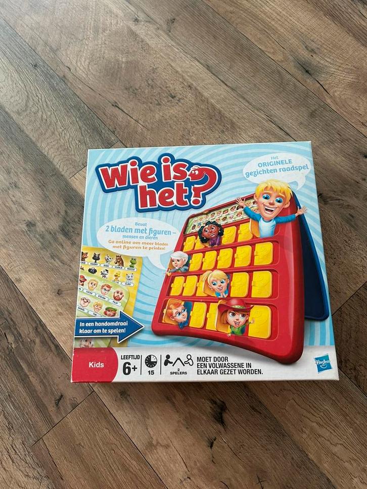 Wie is het? Gezelschapspel 2 spelers, Hobby en Vrije tijd, Gezelschapsspellen | Overige, Zo goed als nieuw, Een of twee spelers