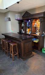 Bar met achterkast en barkrukken, Huis en Inrichting, Barren, Ophalen, Zo goed als nieuw, Inclusief barstoelen