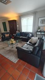 durlet echt zwart leder salon, Huis en Inrichting, Zetels | Zetels, Ophalen, Gebruikt, Overige maten, Rechte bank