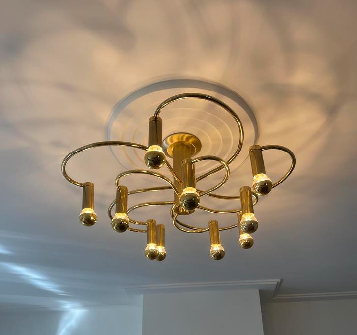 Cosack  grote messing wand / plafond lamp, Huis en Inrichting, Lampen | Plafondlampen, Gebruikt, Metaal, Ophalen of Verzenden