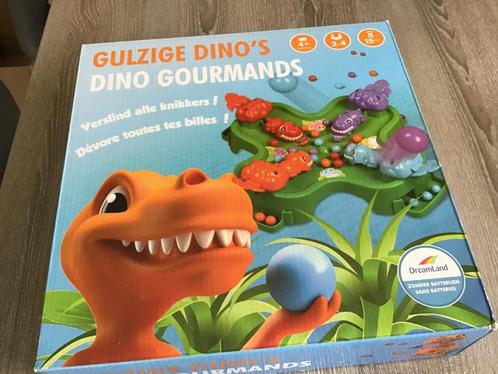 Gulzige dino’s, Hobby en Vrije tijd, Gezelschapsspellen | Bordspellen, Zo goed als nieuw, Een of twee spelers, Drie of vier spelers