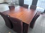 vierkante voleiken eettafel +6 stoelen, Ophalen, Zo goed als nieuw, Vijf personen of meer, 100 tot 150 cm