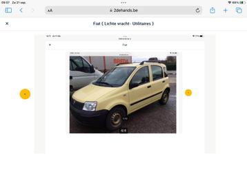 Fiat panda. ( lichtevracht- utilitaire ), Autos, Achat, Panda, Boîte manuelle, Diesel